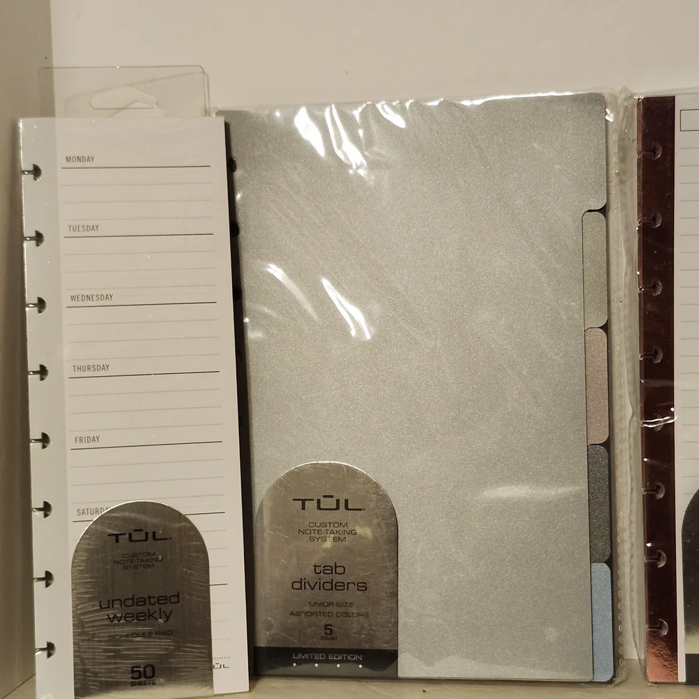 TUL Silver and White Tab Dividers and Notepad Set